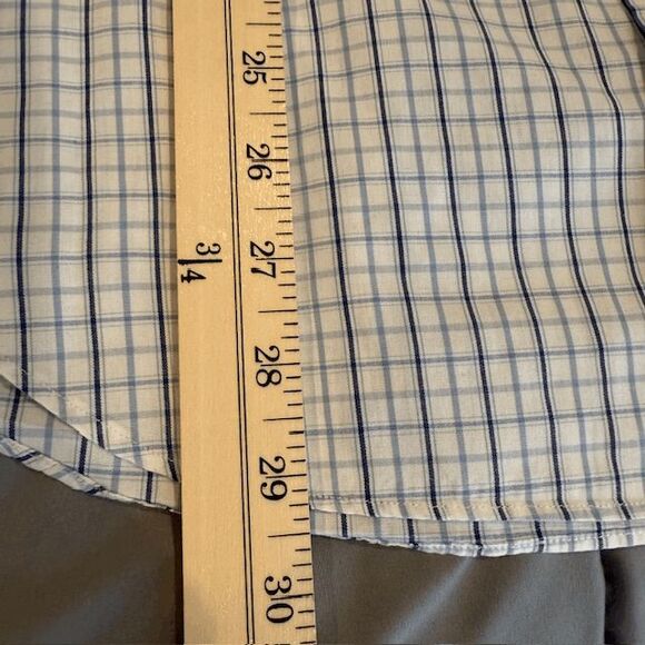 J. Crew Button Down Shirt Blue White Windowpane Plaid Preppy Size Medium - Picture 8 of 10